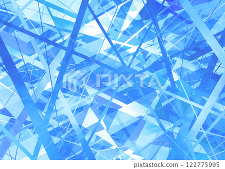 酷炫的玻璃狀線條背景（藍色） 122775995