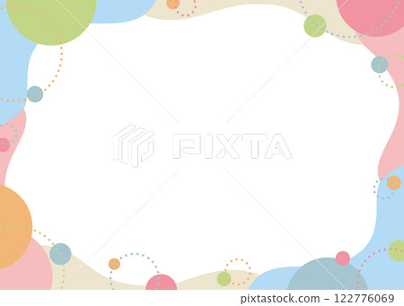 Pop background frame with curves and circular objects Pop background frame with curves and circular objects 122776069