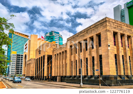 Treasury Building, a historic Government building in Port of Spain, Trinidad and Tobago 122776119