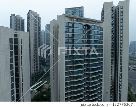 Aerial view of new apartment in Chengdu city, China 122776367