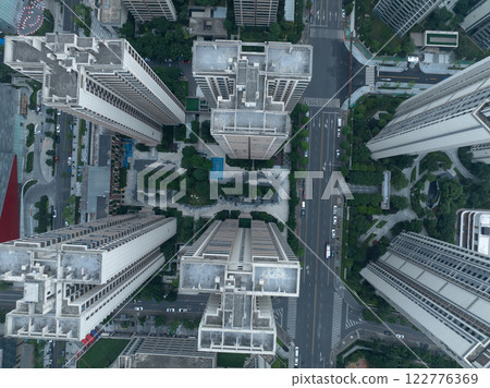 Aerial view of landscape in Chengdu city, China 122776369