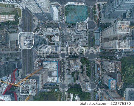 Aerial view of landscape in Chengdu city, China 122776370
