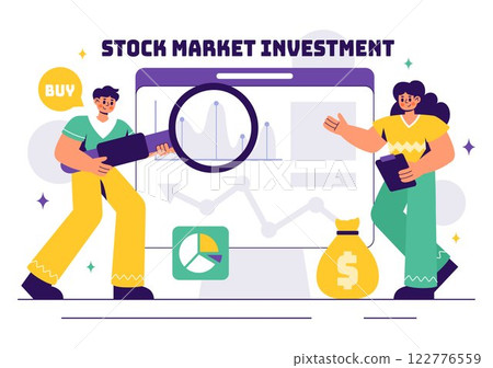 Stock Market Investment Vector Illustration featuring Business Growth, Financial Investment, and Market Analytics with Rising Arrows and Candlestick Stock Market Investment Vector Illustration featuring Business Growth, Financial Investment, and Market Analytics with Rising Arrows and Candlestick 122776559
