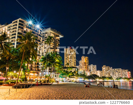 Waikiki Beach in Hawaii at night 122776660