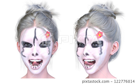 女人的臉的特寫 122776814
