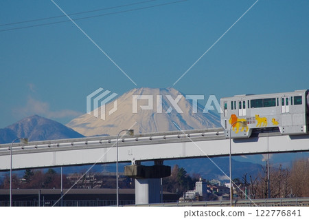 Blue sky and Mt. Fuji and Tama city monorail Blue sky and Mt. Fuji and Tama city monorail 122776841