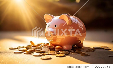 存錢筒與硬幣 對未來的希望 生成式人工智慧 122777735