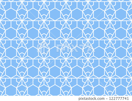 The geometric pattern with lines. Seamless vector background. White and blue texture. Graphic modern pattern. Simple lattice graphic design The geometric pattern with lines. Seamless vector background. White and blue texture. Graphic modern pattern. Simple lattice graphic design 122777741