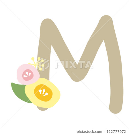 帶圓形花朵的字母 M 122777972