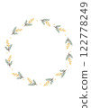 Simple, rustic and natural cute hand-drawn watercolor mimosa frame 122778249
