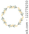Simple, rustic and natural cute hand-drawn watercolor mimosa frame 122778250