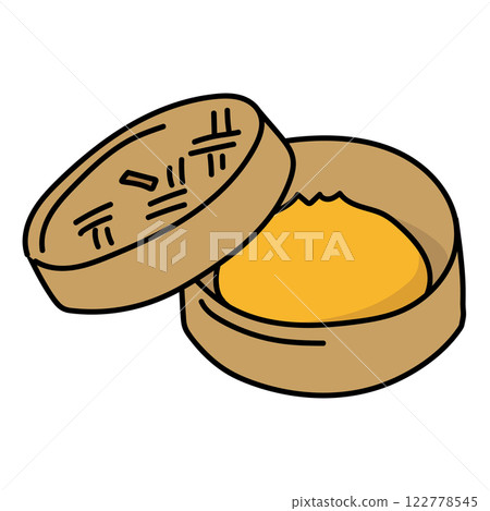 Pizza buns served in a bamboo steamer 122778545