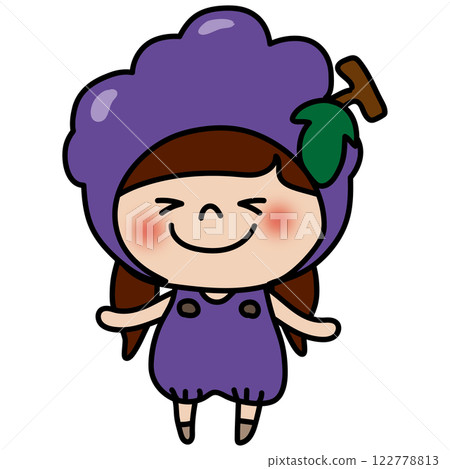 戴葡萄頭飾的兒童（女孩2） 122778813