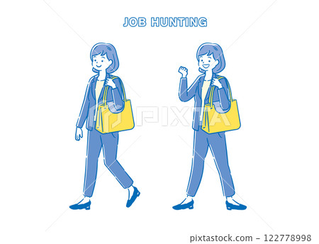 Simple illustration of a woman looking for a job 2C 122778998
