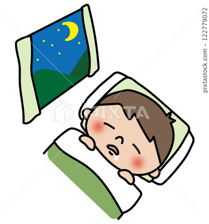 孩子晚上睡覺（男孩 2） 122779072