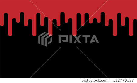 Geometric pattern with dripping blood (red on black) 122779158