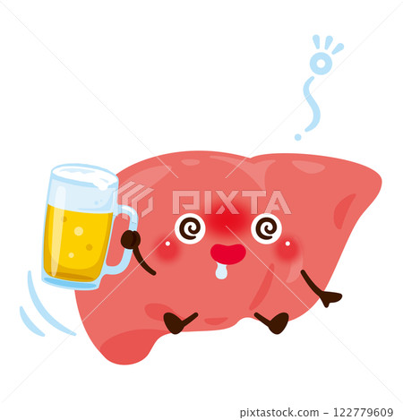 Liver character affected by alcohol Liver character affected by alcohol 122779609