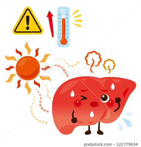 Liver character exhausted by heat Liver character exhausted by heat 122779634
