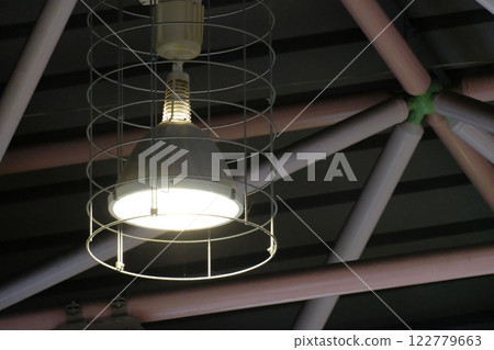 Mercury lamp in gymnasium 122779663