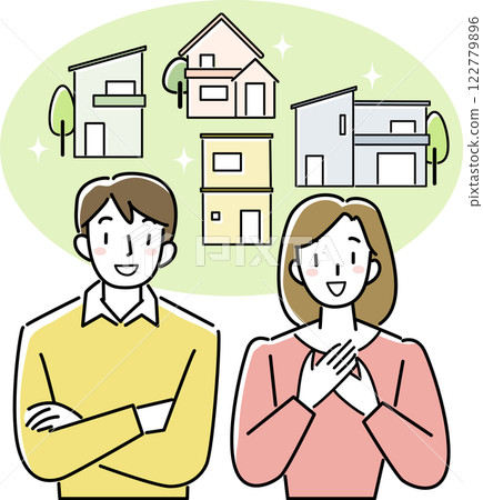 一對年輕夫婦夢想買房 一對年輕夫婦夢想買房 122779896