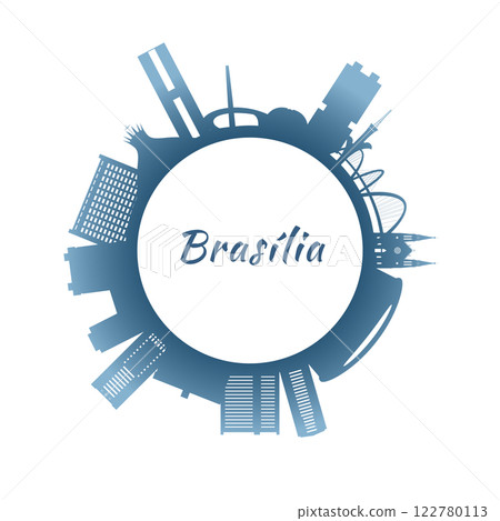 Brasilia skyline with colorful buildings. 122780113