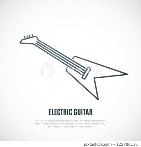 Outline vector illustration of Electric Guitar. Outline vector illustration of Electric Guitar. 122780116