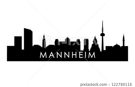 Mannheim skyline silhouette. 122780118