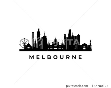 Vector Melbourne skyline. 122780125