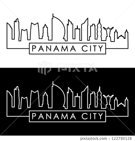 Panama City skyline. Linear style.  122780126