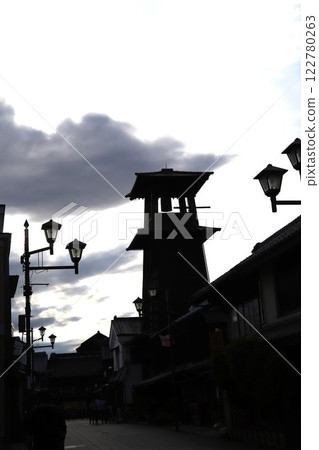 Showa era scenery at dusk 122780263