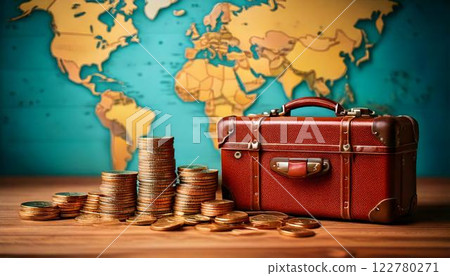 Travel Savings (Suitcase and Money) Generative AI 122780271