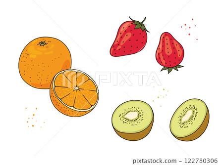 新鮮的春季水果插圖素材 122780306