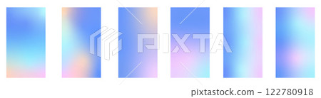 Set winter holographic gradient. Pastel Christmas background, modern winter blue gradient vector design. Set winter holographic gradient. Pastel Christmas background, modern winter blue gradient vector design. 122780918