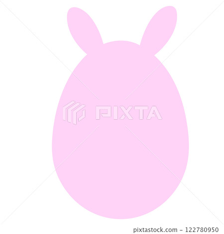 Pink bunny easter egg (no lines) 122780950