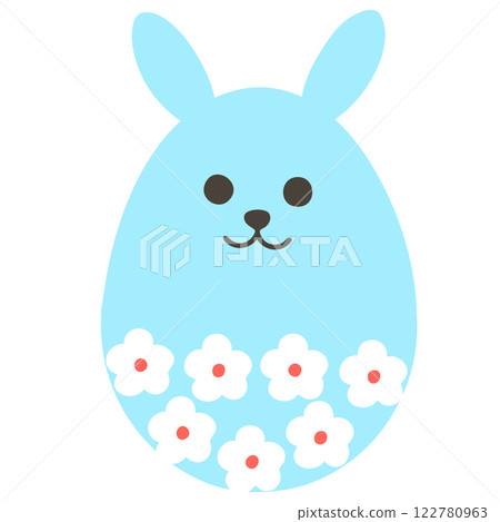 Light blue easter egg with floral pattern (no lines) 122780963