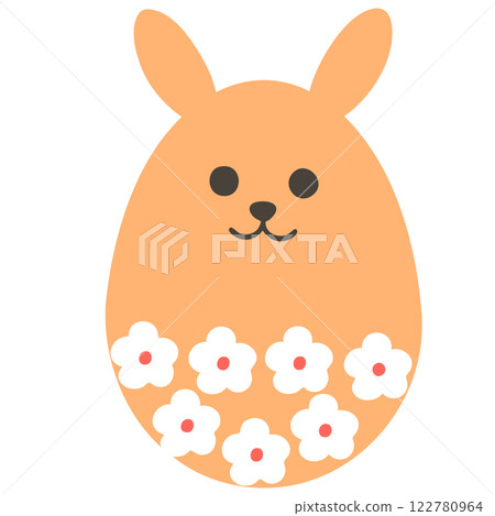 Orange easter egg with floral pattern (no lines) Orange easter egg with floral pattern (no lines) 122780964