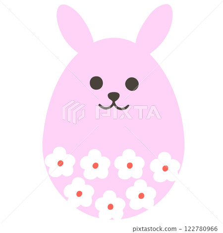 Pink easter egg with floral pattern (no lines) 122780966