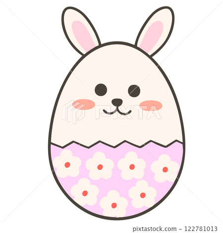 White and pink easter eggs with floral pattern (with lines) White and pink easter eggs with floral pattern (with lines) 122781013