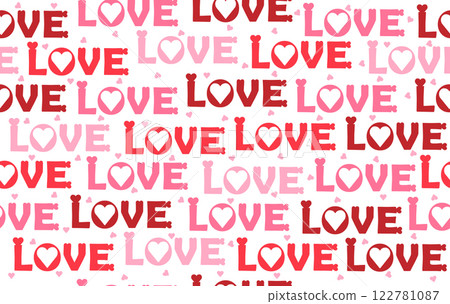 Valentine pattern seamless fabric Valentine day. LOVE text pattern on white background. Designed for background ,wallpaper ,valentine pattern ,wrapping paper ,couple ,art ,anniversary ,sweetheart 122781087