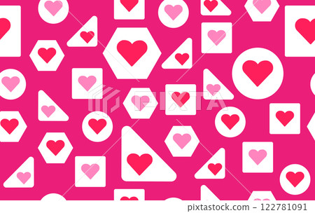 Valentine pattern seamless geometric Valentine day. heart pattern on pink background. Designed for background ,wallpaper ,valentine pattern ,wrapping paper ,couple ,fabric ,anniversary ,sweetheart 122781091