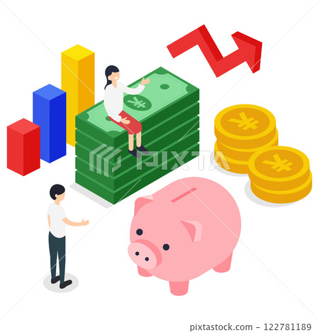 Asset management and investment isometric illustration 122781189
