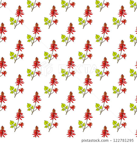 Seamless pattern with Common coral-tree 122781295