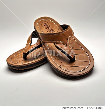 Stylish Sandals Isolated on White Background Generative AI illustration Stylish Sandals Isolated on White Background Generative AI illustration 122781488