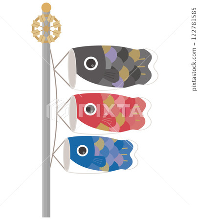 可愛的鯉魚旗插圖 可愛的鯉魚旗插圖 122781585