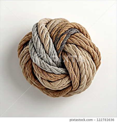 "Isolated Knot on White Background" Generative AI illustration 122781636