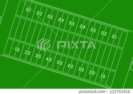American Football Field Background top view slanted position. Green Turf with Yard Lines. design element for USA football sport concept. Ideal for digital graphics, posters, and event banners. American Football Field Background top view slanted position. Green Turf with Yard Lines. design element for USA football sport concept. Ideal for digital graphics, posters, and event banners. 122781658