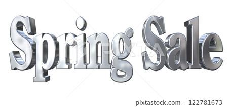 3DCG text "Spring Sale" Silver, Silver 122781673