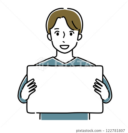 Message board and young man Message board and young man 122781807