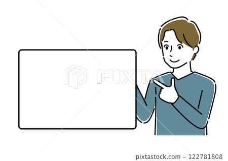 Message board and young man 122781808