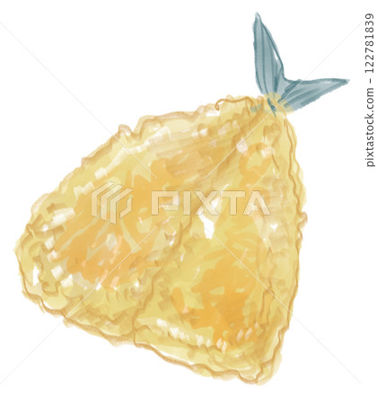 Realistic watercolor illustration of delicious fried horse mackerel 122781839